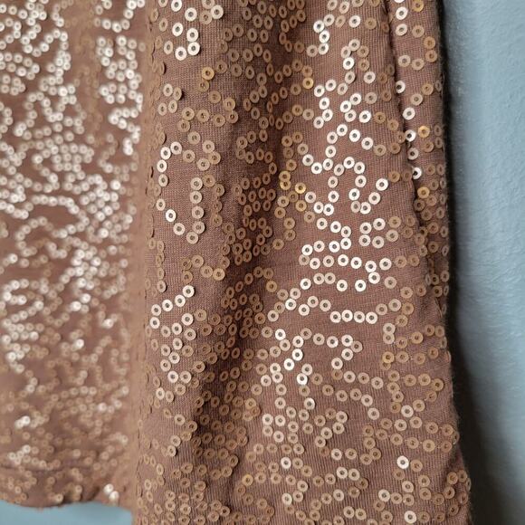 NWT Talbots tank top womens size L‎ Petite brown sequin shimmer summer fun LP - Picture 6 of 9